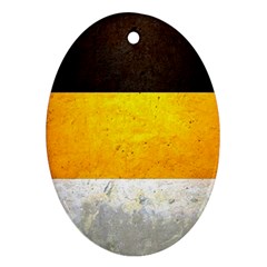 Wooden Board Yellow White Black Oval Ornament (two Sides) by Mariart