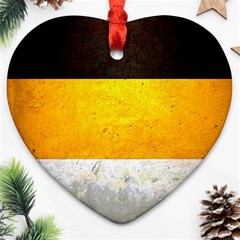 Wooden Board Yellow White Black Heart Ornament (two Sides) by Mariart