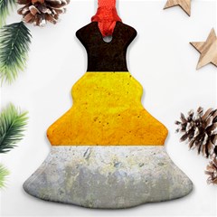 Wooden Board Yellow White Black Ornament (christmas Tree)  by Mariart