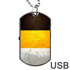 Wooden Board Yellow White Black Dog Tag Usb Flash (one Side) by Mariart