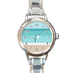 Dachis Beach Line Blue Water Round Italian Charm Watch