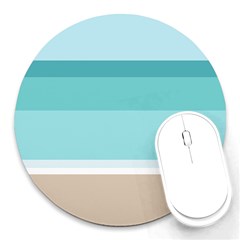 Dachis Beach Line Blue Water Round Mousepads