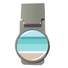 Dachis Beach Line Blue Water Money Clips (round)  by Mariart