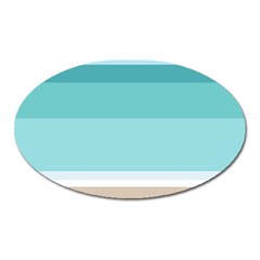 Dachis Beach Line Blue Water Oval Magnet by Mariart