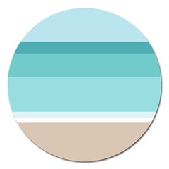 Dachis Beach Line Blue Water Magnet 5  (round)