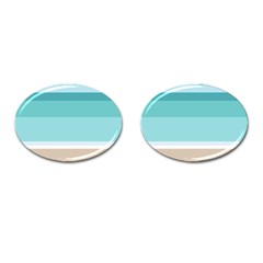 Dachis Beach Line Blue Water Cufflinks (oval) by Mariart