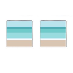 Dachis Beach Line Blue Water Cufflinks (square)