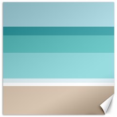 Dachis Beach Line Blue Water Canvas 16  X 16   by Mariart