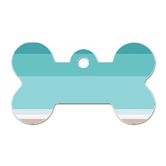 Dachis Beach Line Blue Water Dog Tag Bone (one Side)