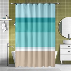 Dachis Beach Line Blue Water Shower Curtain 48  X 72  (small) 