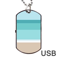 Dachis Beach Line Blue Water Dog Tag Usb Flash (one Side)