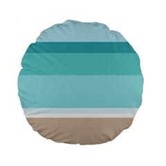 Dachis Beach Line Blue Water Standard 15  Premium Round Cushions by Mariart