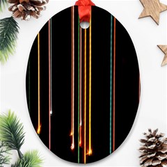 Fallen Christmas Lights And Light Trails Ornament (oval) by Mariart