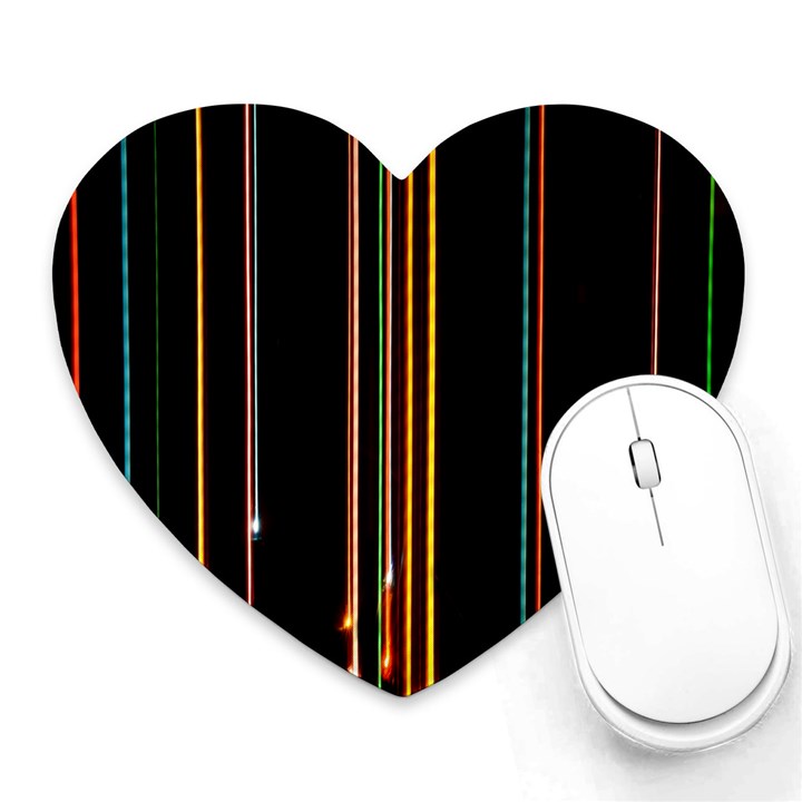 Fallen Christmas Lights And Light Trails Heart Mousepads