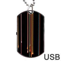 Fallen Christmas Lights And Light Trails Dog Tag Usb Flash (two Sides) by Mariart