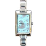 Blue Patterned Aurora Space Rectangle Italian Charm Watch Front