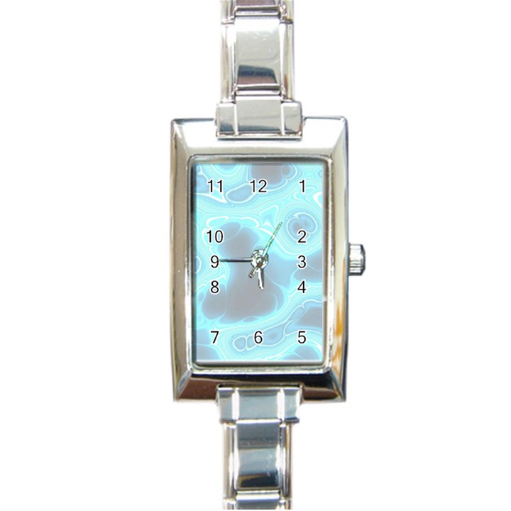 Blue Patterned Aurora Space Rectangle Italian Charm Watch