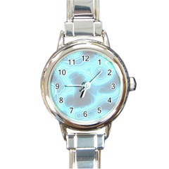 Blue Patterned Aurora Space Round Italian Charm Watch