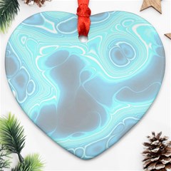 Blue Patterned Aurora Space Ornament (heart) by Mariart