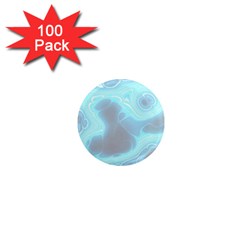 Blue Patterned Aurora Space 1  Mini Magnets (100 Pack) 