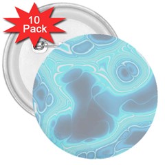 Blue Patterned Aurora Space 3  Buttons (10 Pack) 