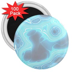 Blue Patterned Aurora Space 3  Magnets (100 Pack)