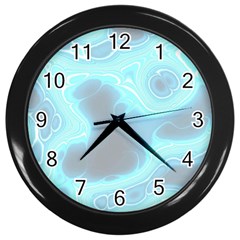 Blue Patterned Aurora Space Wall Clocks (black)