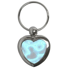 Blue Patterned Aurora Space Key Chains (heart)  by Mariart