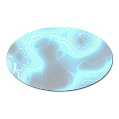 Blue Patterned Aurora Space Oval Magnet by Mariart