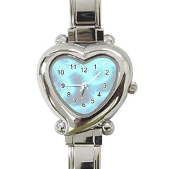 Blue Patterned Aurora Space Heart Italian Charm Watch by Mariart