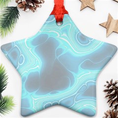 Blue Patterned Aurora Space Star Ornament (two Sides)