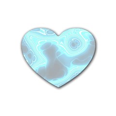 Blue Patterned Aurora Space Rubber Coaster (heart)  by Mariart