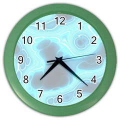 Blue Patterned Aurora Space Color Wall Clocks by Mariart