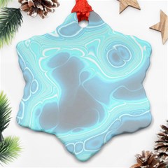 Blue Patterned Aurora Space Snowflake Ornament (two Sides) by Mariart