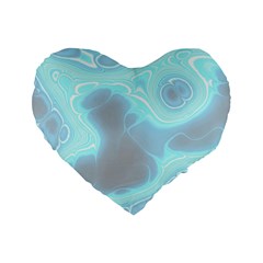 Blue Patterned Aurora Space Standard 16  Premium Heart Shape Cushions by Mariart