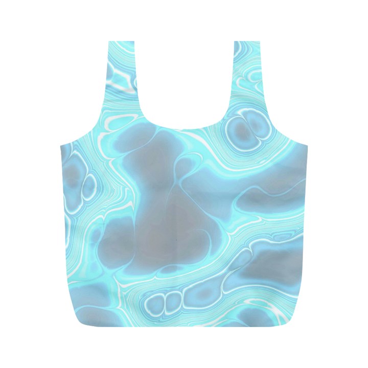 Blue Patterned Aurora Space Full Print Recycle Bags (M) 