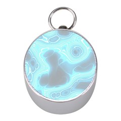 Blue Patterned Aurora Space Mini Silver Compasses by Mariart