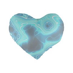 Blue Patterned Aurora Space Standard 16  Premium Flano Heart Shape Cushions by Mariart