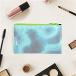 Blue Patterned Aurora Space Cosmetic Bag (XS) Back