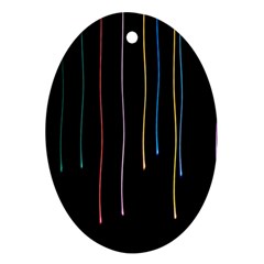 Falling Light Lines Perfection Graphic Colorful Ornament (oval) by Mariart