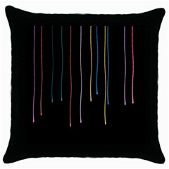 Falling Light Lines Perfection Graphic Colorful Throw Pillow Case (black) by Mariart