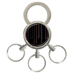 Falling Light Lines Perfection Graphic Colorful 3-ring Key Chains by Mariart