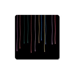 Falling Light Lines Perfection Graphic Colorful Square Magnet