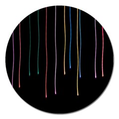 Falling Light Lines Perfection Graphic Colorful Magnet 5  (round) by Mariart