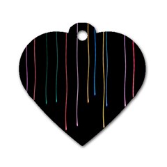 Falling Light Lines Perfection Graphic Colorful Dog Tag Heart (two Sides) by Mariart