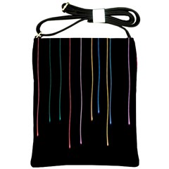 Falling Light Lines Perfection Graphic Colorful Shoulder Sling Bags by Mariart