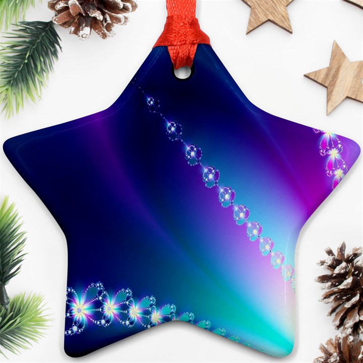 Flow Blue Pink High Definition Ornament (Star)