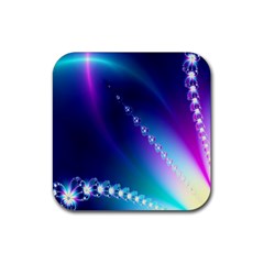 Flow Blue Pink High Definition Rubber Coaster (square)  by Mariart