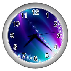 Flow Blue Pink High Definition Wall Clocks (silver)  by Mariart