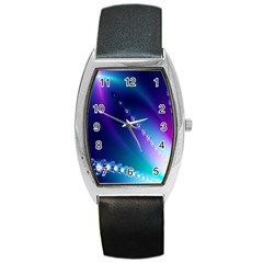 Flow Blue Pink High Definition Barrel Style Metal Watch